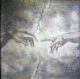 Servetel decorativ 'God and Adam', 33cm